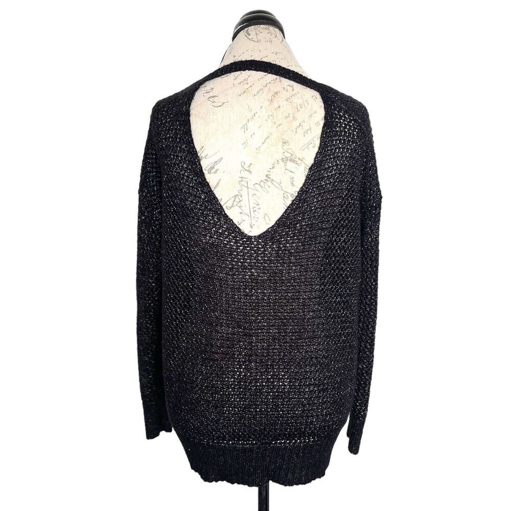 Jennifer Lopez Womens Sweater Size Medium Open Knit Beach Cover Up Edgy punk - Picture 3 of 15